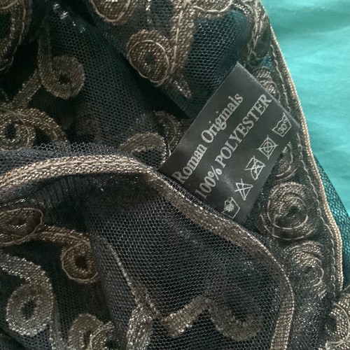 ROMAN Black Diamante Blouse Vest Top Sequin Lace Mesh (UK XL 18) Party Evening - Picture 8 of 8