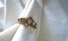 Vintage Caroline Emmon's Goldtone Rings With Clear Crystals- Lot Of 2 — photo 3