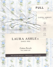 Laura Ashley Full Sheet Set Sweet Buds Blue Floral 4pc Cottage Farmhouse Chic