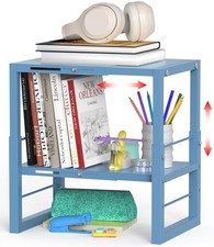Locker Shelf Blue, Adjustable Width and Height, Metal Locker Organizer Shelf ...