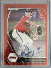 2021 Panini Prizm Draft Picks Doug Nikhazy Red Donut Circle Prizm /99 Auto RC