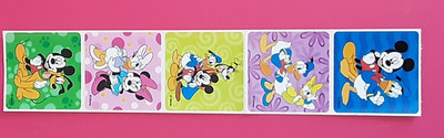 STICKERS: 5  Mickey Mouse and friends Stickers, 2.5'' x 2.5''  Disney