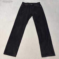Vintage Levis 501 Jeans Mens 31x33 Fit Black Denim 90s Made USA Skater Grunge