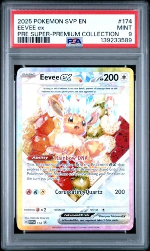 2025 POKEMON PRISMATIC EVOLUTIONS SUPER-PREMIUM COLLECTION EEVEE EX PSA 9