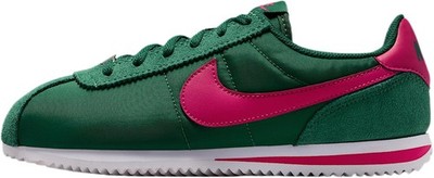 Nike Cortez Textile Big Kids' Shoes (Gorge Green/White/Wild Cherry) Size 5.5 - G