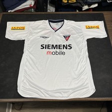 Vintage LDU Quito Jersey Mens XL White Soccer Umbro Siemens Mobile Coca-Cola