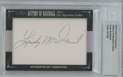 Lindy McDaniel 2012 Leaf Cut Signature 'History of Baseball' Edition AUTO