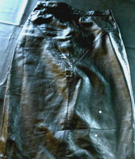 Vtg. Lined Leather 3/4 Length Skirt