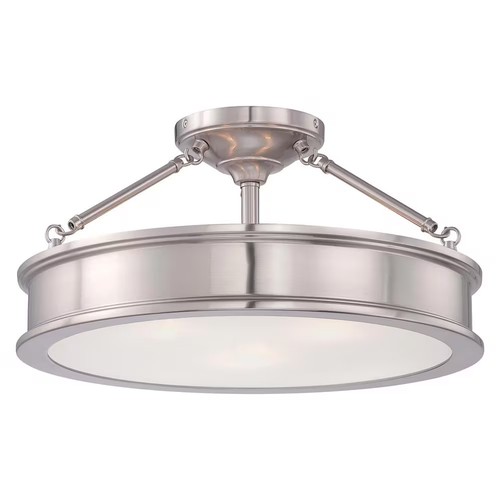 Minka Lavery 4177-84 Harbour Point 3-Light Semi-Flush in Brushed Nickel