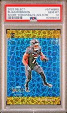 Bijan Robinson PSA 10 2023 Panini Select Score Throwback Gold #STWBRO RC /10