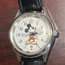 Vintage Disney Time MICKEY MOUSE Quartz Watch w/ Moving Arms RUNNING