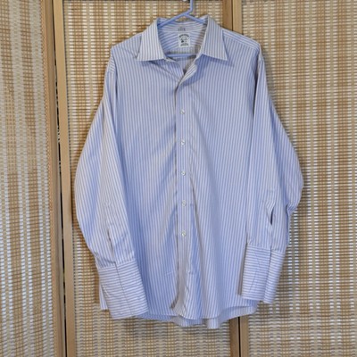 Brooks Brothers Mens 17-33 Shirt Striped Long Sleeve Regent Fit Cufflinks Preppy