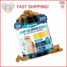Woyamay Hemp Cat Calming Treats, 200 Treats Calming Chews for Cats for Anxiety