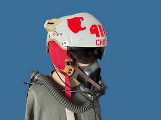 RCAF CF 18 GENUINE EARLY 1980'S DH 41 2 HELMET / OXYGEN MASK c/w BAG | EXC con