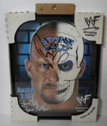 VTG WWF 1998 Stone Cold Steve Austin Skull Autographed Picture Wrestling Signed