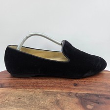 Birdies The Starling Shoes Women's 9.5 Black Velvet Flat Venetian Loafer Comfort