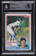 BAS 1983 Topps Wade Boggs #498 BGS Authentic Auto HOF 0q3