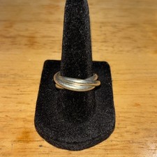 Sterling Silver 925 Interlocking Multi Band Modernist Ring Sz5/6