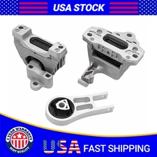 Complete 3x Engine Transmission Mount Kit For 2014-22 Jeep Cherokee 3.2L V6 Auto