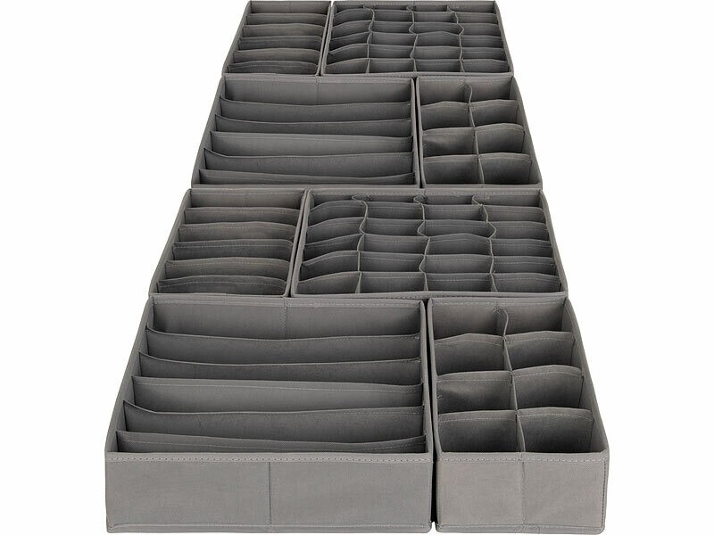 Organiseurs de rangement en tissu pliable, bac de rangement 8 cases pour sous-vêtements