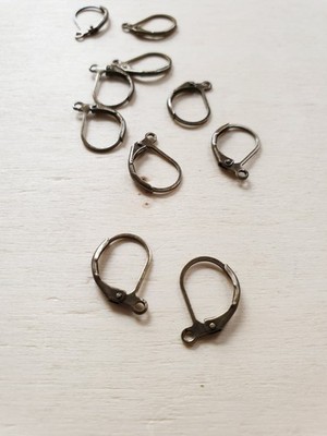 10  x Brisuren zur Schmuckherstellung Ohrringe Montage Zubehör Vintage Bronze