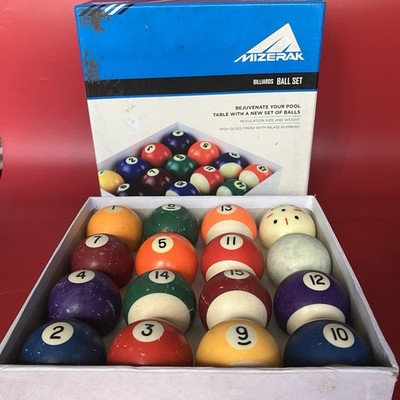 Mizerak Billard Pool Balls MISSING 8 BALL Includes Training Ball