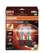 Osram Night Breaker 220 H11 Brighter Bulbs Twin 64211nb220-2hb