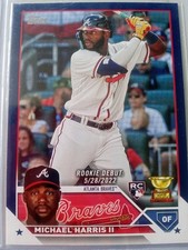 2023 Topps Update Rookie Debut Michael Harris Jr Royal Blue Parallel Rookie Card