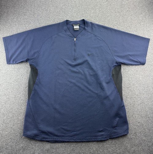 Nike Sphere Shirt Herren Größe Large 1/4 Zip Pullover Activewear Kurzarm Blau - Bild 4 von 20