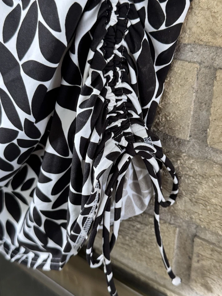 Maiô Lands End Tankini estampado 12L/12 top/saia de banho sólida - Imagem 4 de 4