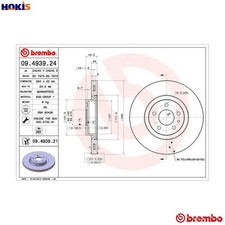 2x BRAKE DISC 09.4939.21 FOR ALFA ROMEO FIAT QUBO DOBLO/Platform/Chassis/MPV