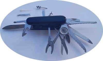 Taschenmesser Multitool, Werkzeuge ähnlich Swiss Champ, Zange, Schere, Lupe, Neu
