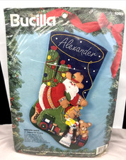 Bucilla Western Santa Stocking Kit 83009 SEALED Cowboy Santa Rare Retired 1993