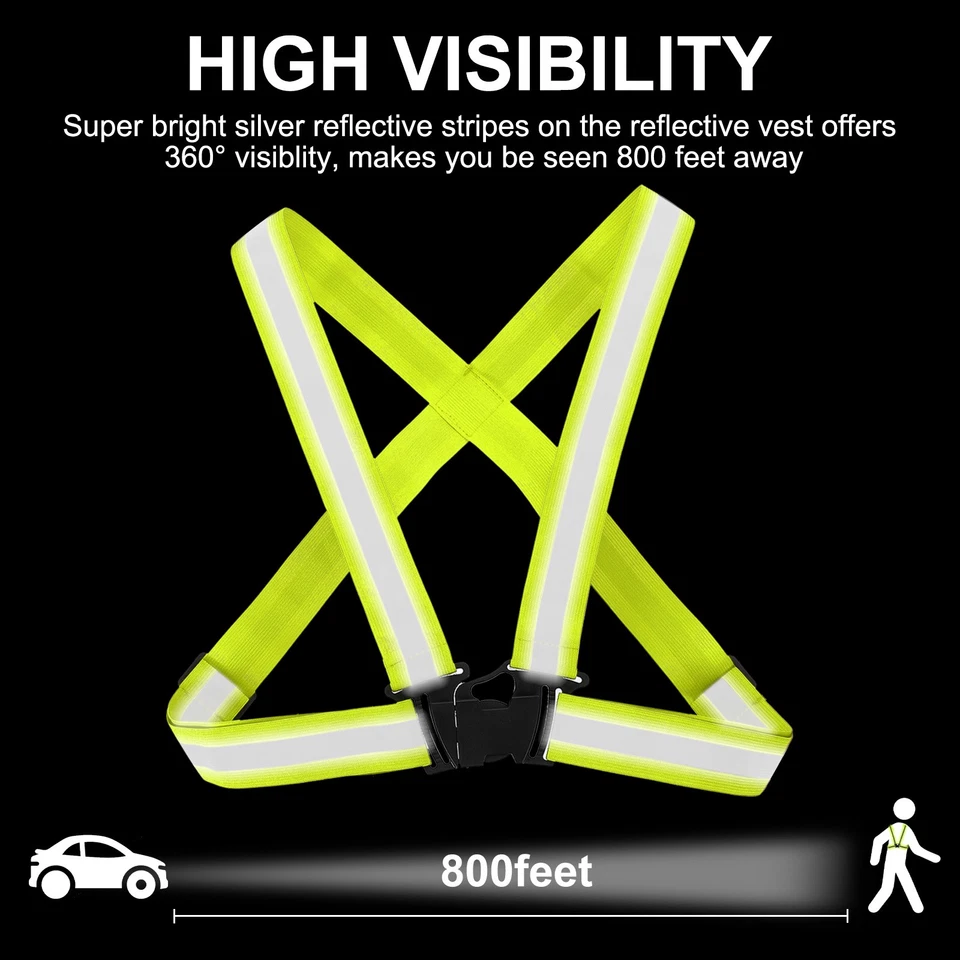 Chaleco de running reflectante ajustable, amarillo Foto 4 de 4