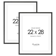 22x28 Solid Wood Poster Frame, Natural Wood Picture Frame With Mat, Display 1...