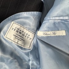 Charles Tyrwhitt Men's Classic Fit 100 Wool 2-Button Blazer Jacket Black   40R