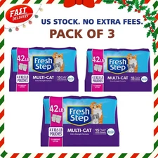 Fresh Step Multi-Cat Clumping Litter With Febreze Freshness, Bag, 42 LB, New