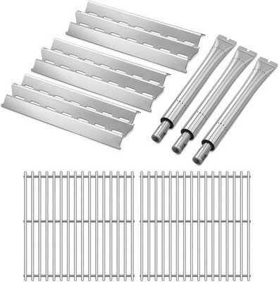 3 Pack of Heat Plates, Burner Tube, and Grill Grates for Broil King Signet 20,