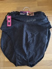 NEW Maidenform 3 Pack Perfect Fit High Leg Panties 2XLarge Black DM3SLB