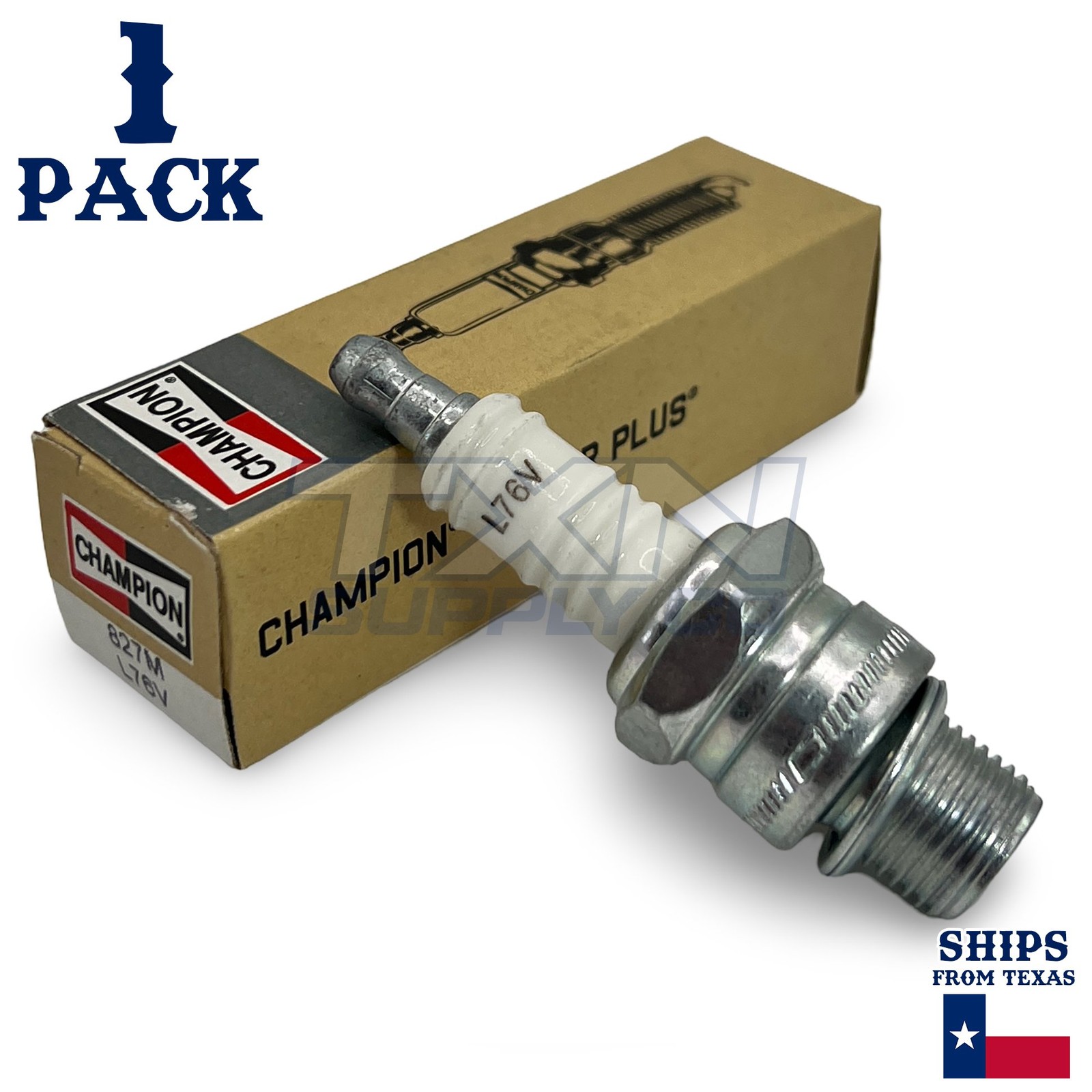 Champion 827M Marine Spark Plug L76V - 1 Pack