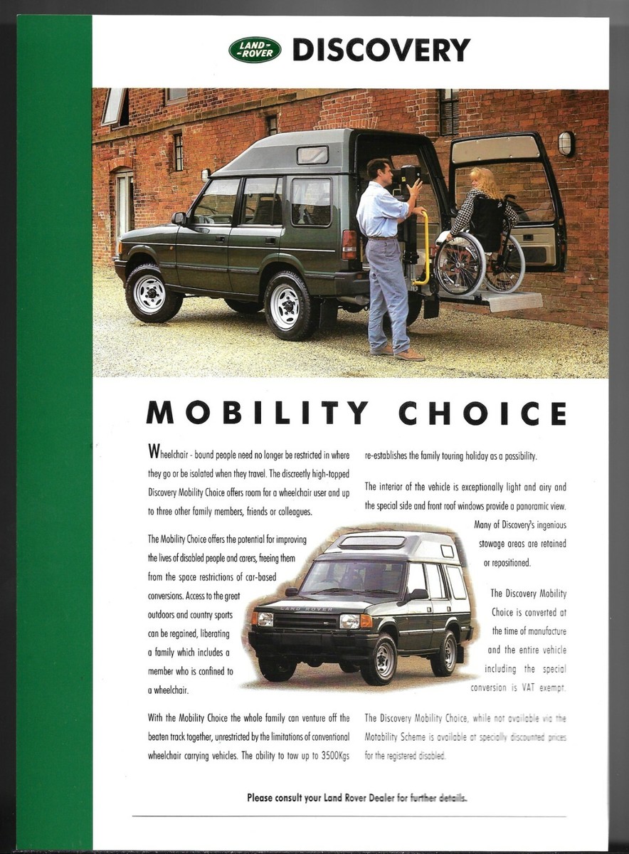 Land Rover Discovery Mobility Choice 1994-95 UK Market Single 