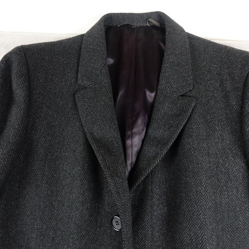 Broadstreets Overcoat Coat Mens 42 Black Three Button Long Wool Notch Lapel Wool - Picture 3 of 22