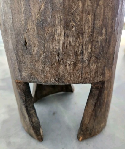 Carved Wood Log Drum Hide Top Peg Fasteners Geometric Pattern 18 x 6 Tonga Drum? - Picture 9 of 11