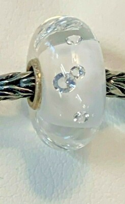 Authentic Trollbeads Universal Diamond Bead, White