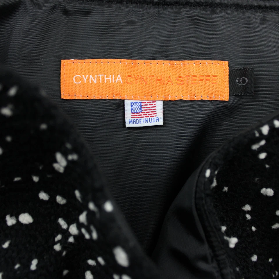 Cynthia Steffe Side Zip Mini Skirt, Women's 6, Textured Knit Black & White - Image 2 of 4