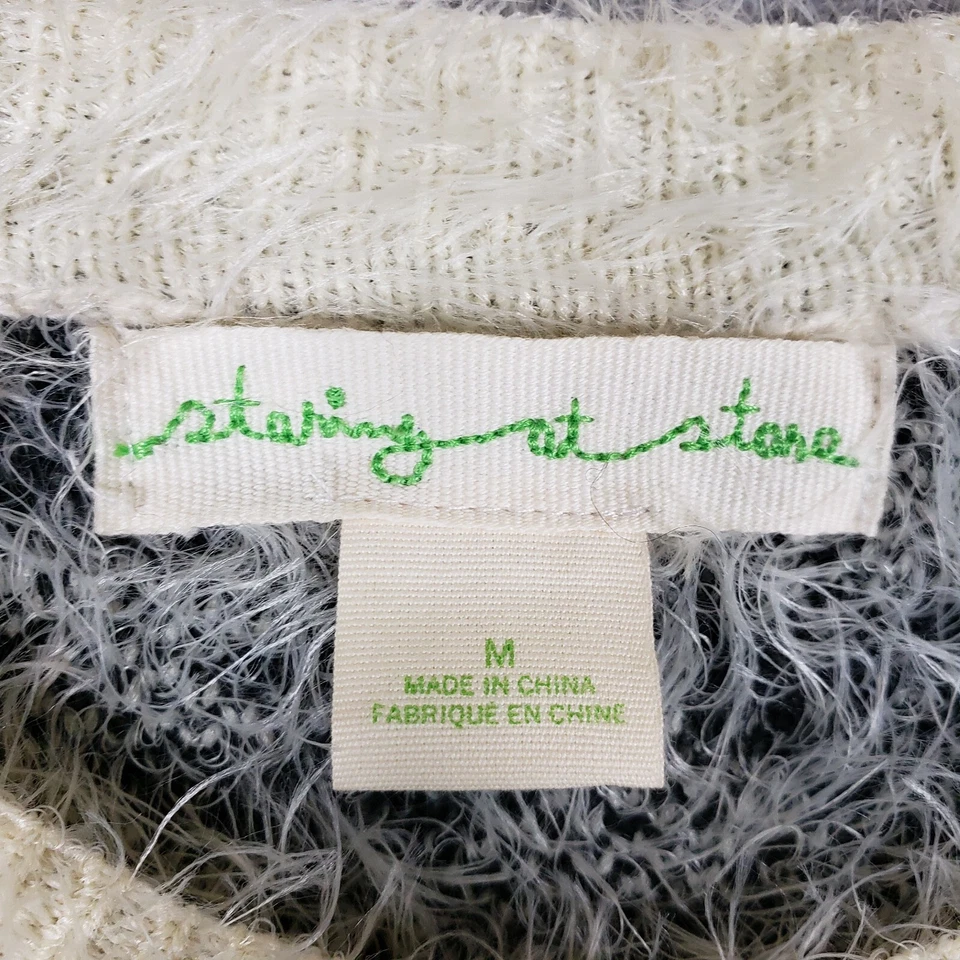 Suéter azteca Staring At Stars Anthropologie para mujer talla M pestañas negras marfil Foto 4 de 4