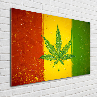 Wandbild aus Plexiglas  Druck auf Acryl 100x70 Landkarten & Flaggen Rasta Flagge