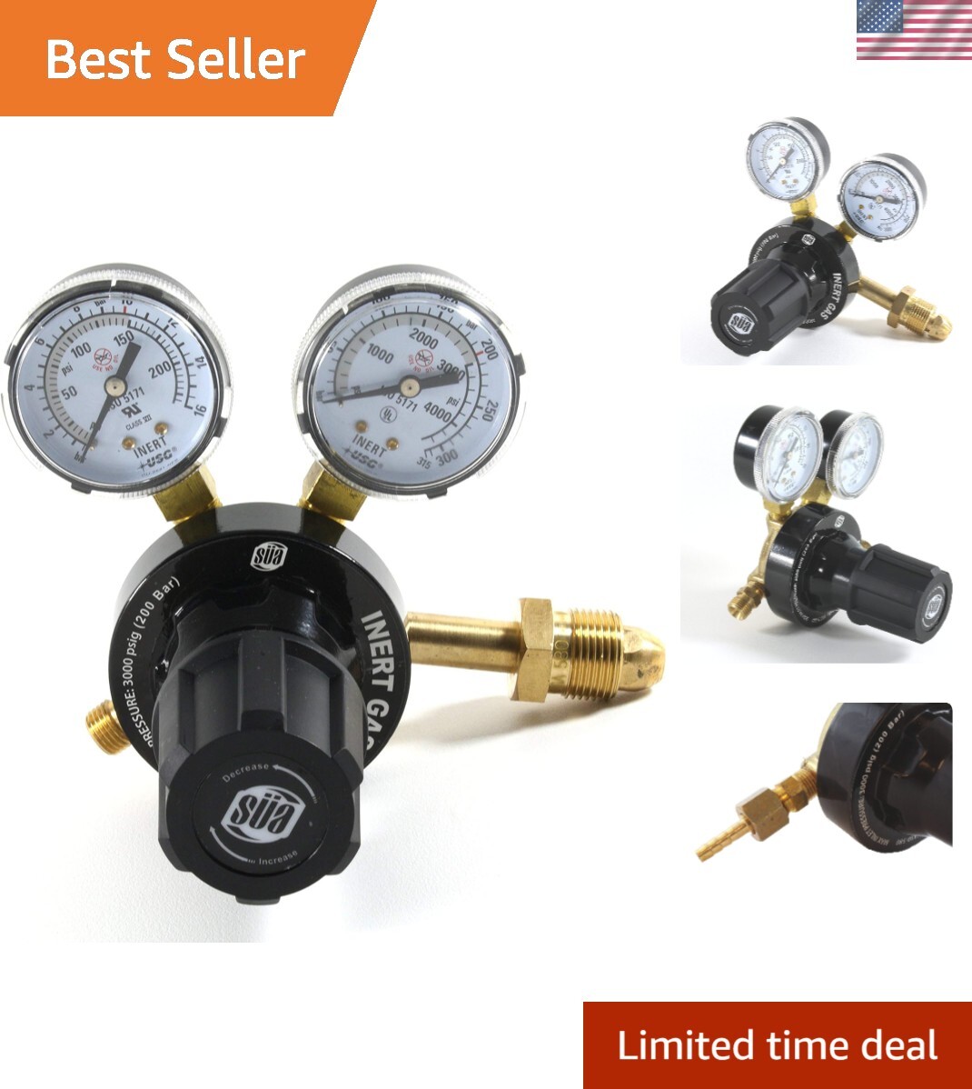Nitrogen Argon Helium Inert Gas Regulator Gauges