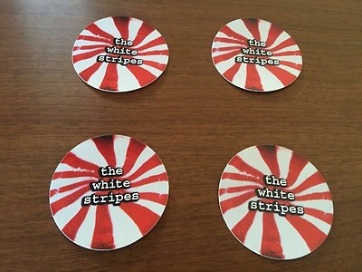 THE WHITE STRIPES Official  Lot 4 Stickers CLASSIC PEPPERMINT Logo Third Man/V2