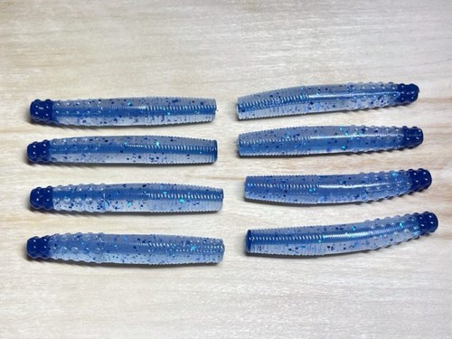 Louie's Lures - Blueberry Rush Core Shot Ned Worm Baits (8 Count) - Picture 2 of 3